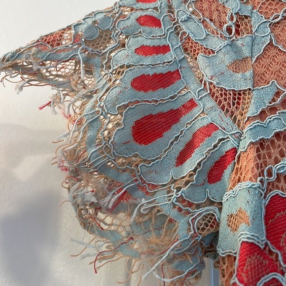 Vici Collection floral light blue lace mini dress - Picture 6 of 8